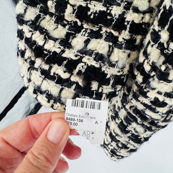 Dei Tre for Holt Renfrew Black & Cream Tweed Long Jacket — Made in Italy - Picture 5 of 8
